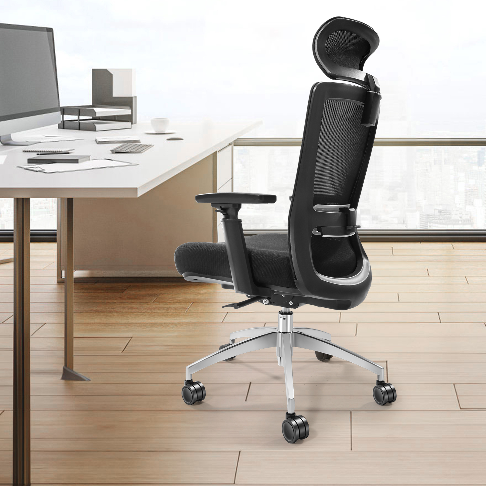 Ergonomic Office Chair Mesh Office Chair Back Lumbar and Head Support - Picture 34 of 38