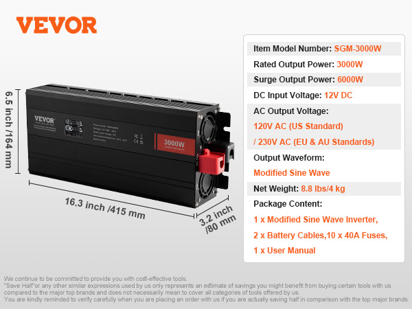 Convertitore Di Tensione 6000 Watt – Da 110V A 220V E Viceversa Con Protezioni Di Sicurezza - 4