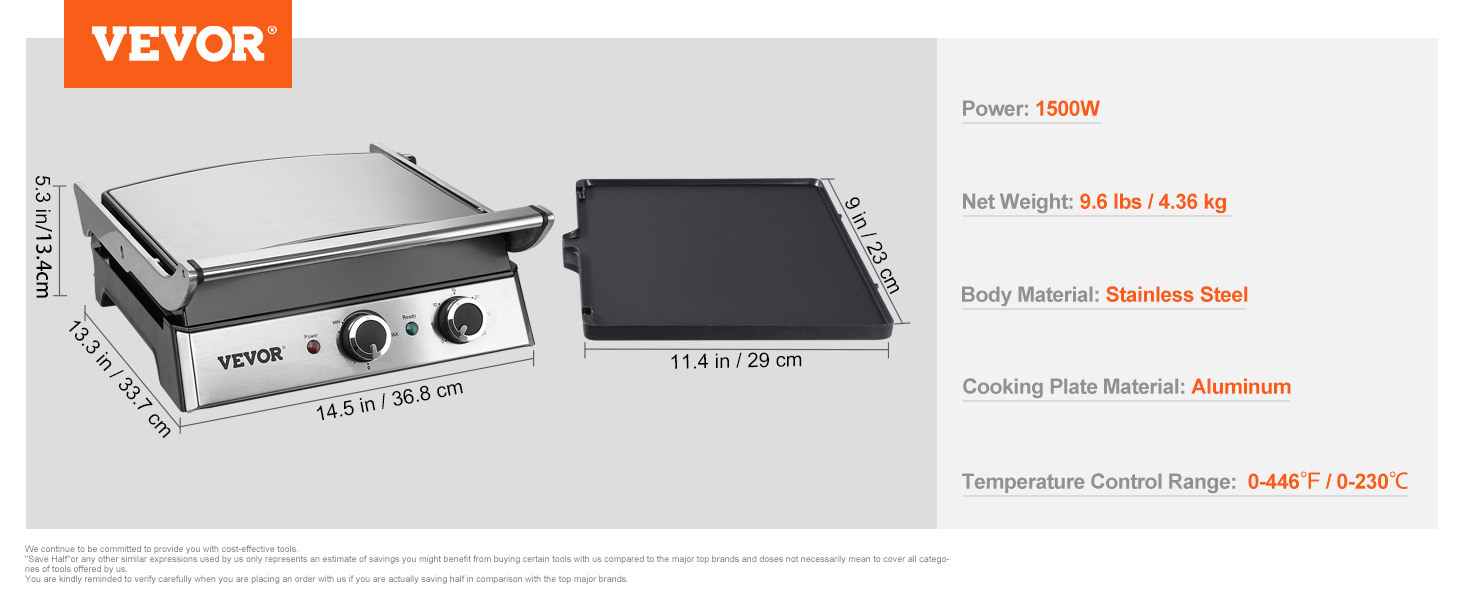 electric countertop griddle,1500W,bbq