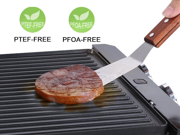 Indoor Grill Electric Nonstick BBQ Grill 1500W, Detachable Griddle Contact  Grilling with Smart 5-Heat Temp Controller, Fast Heat Up Family Size 14  inch Tabletop Plate PFOA-Free Black 