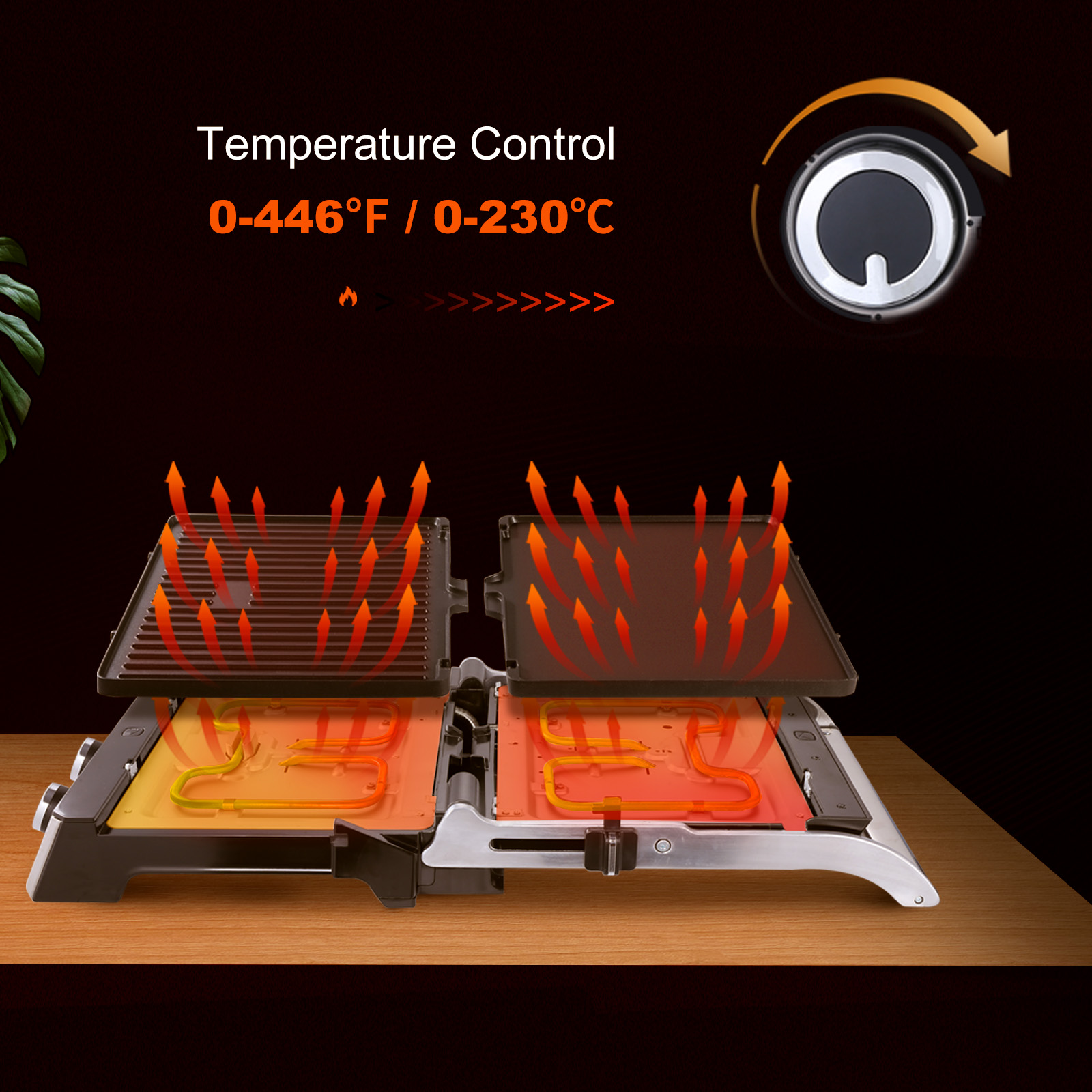 VEVOR 14 in. Electric Countertop Flat Top Griddle 1500-Watt Adjustable  Temperature Control Non-Stick Teppanyaki Grill, Silver DPL14YC818BPJCMS1V1  - The Home Depot