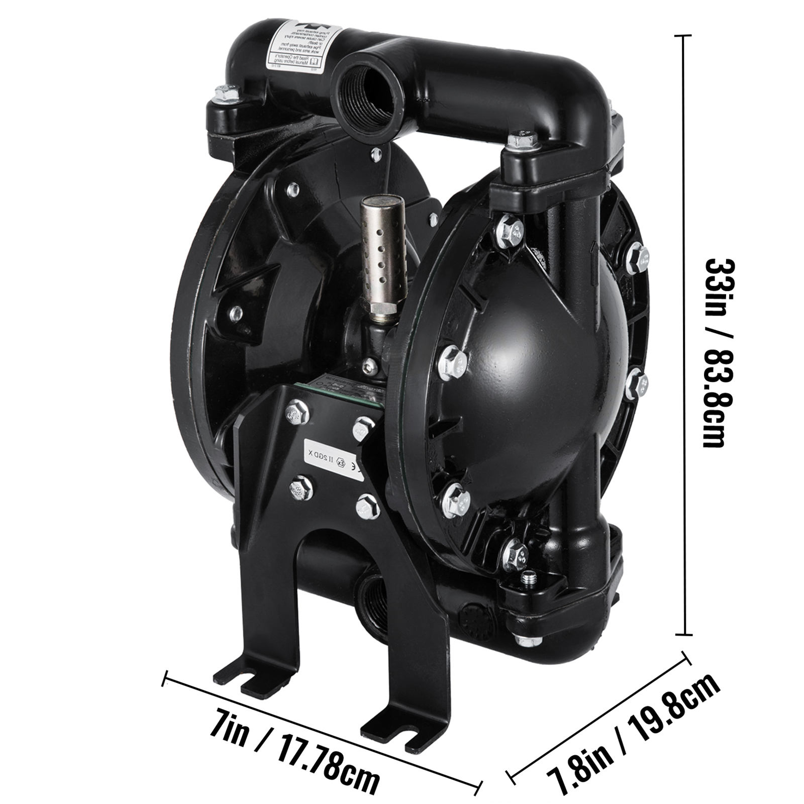 VEVOR Air-Operated Double Diaphragm Pump, 1/2 In Inlet &amp; Outlet