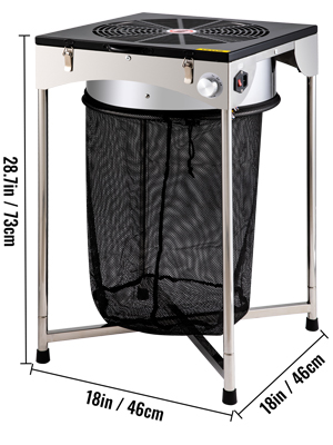 VEVOR Bud Leaf Trimmer, 18 inch Adjustable 3 Speed 110 V, Electric Hydroponic Dry or Wet Trimming Machine w/Sharp Stainless Steel Blades & Hand Pruner, Twisted Spin Cut for Herbs, Leaves, Black