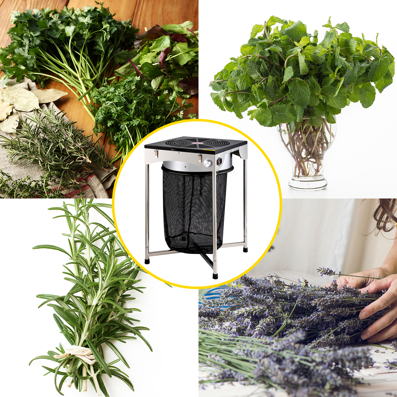 VEVOR Bud Leaf Trimmer, 18 inch Adjustable 3 Speed 110 V, Electric Hydroponic Dry or Wet Trimming Machine w/Sharp Stainless Steel Blades & Hand Pruner, Twisted Spin Cut for Herbs, Leaves, Black