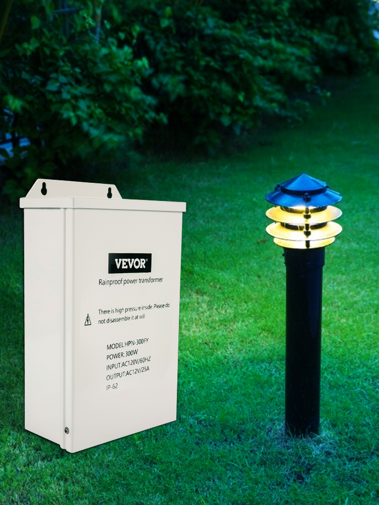 VEVOR Low Voltage Transformer Outdoor Landscape Lighting Transformer 300W 12V AC