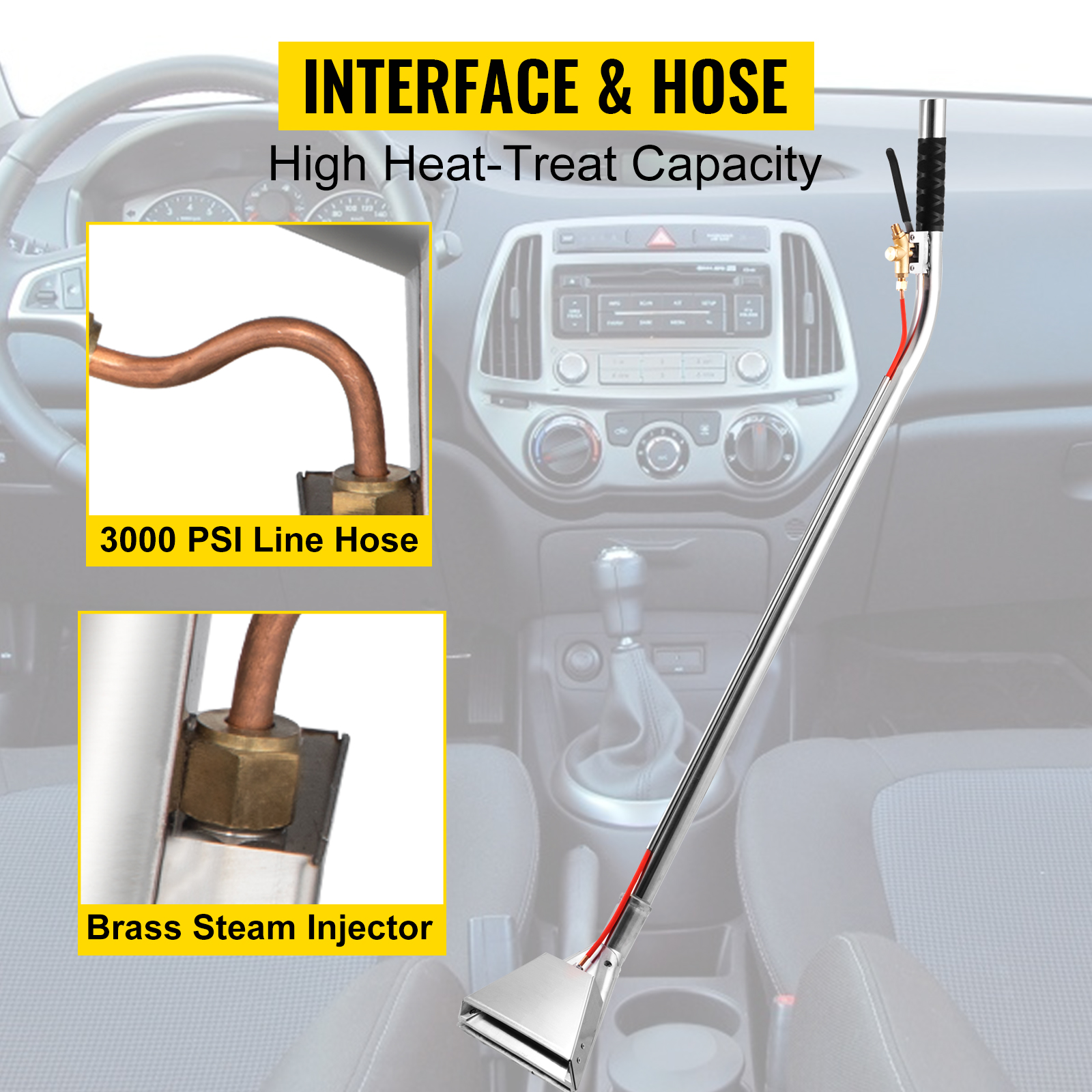 VEVOR Extractor Wand, 10" 2Jet Upholstery Wand, Stainless Steel Carpet