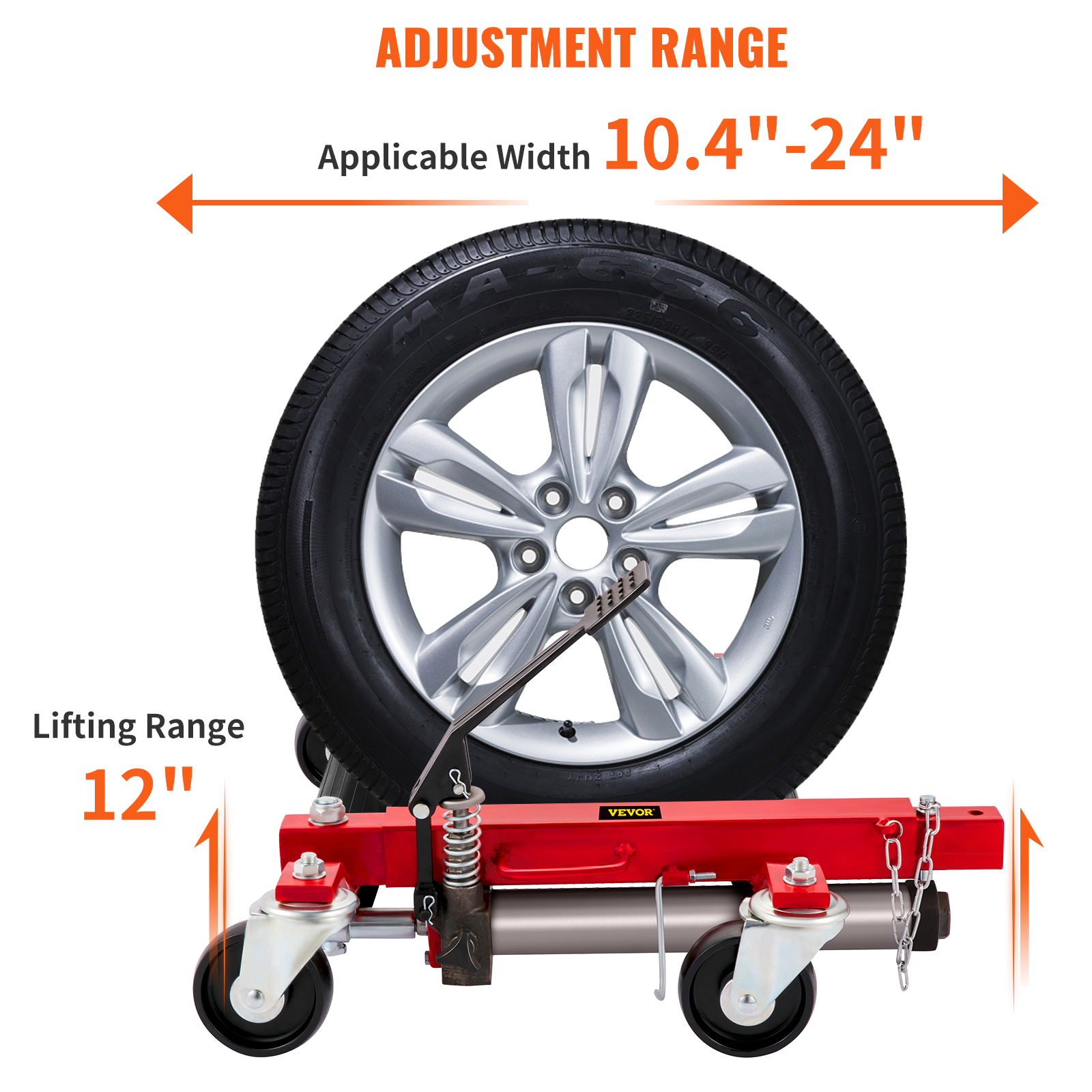 VEVOR VEVOR Hydraulic Wheel Dolly 1500 lbs / 680 kg*1 pcs, Car Skate  Vehicle Positioning Jack Foot Pump Hydraulic Tyre Lift Roller Dolly Hoist  (Tyre Width 12inches, 4 double-bearing universal casters) Car