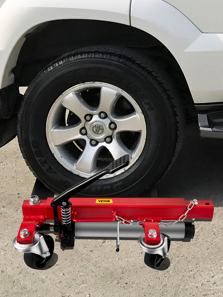 VEVOR Hydraulic Wheel Dolly 1500 lbs / 680 kg*2 pcs Car Skate Vehicle Positioning Jack Foot Pump Hydraulic Tyre Lift Roller Dolly Hoist Car Tyre Width 12inches, 4 double-bearing universal casters 