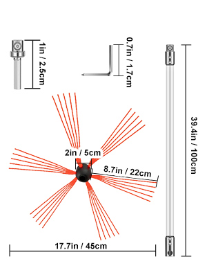 VEVOR Kit de Deshollinamiento Limpieza de Chimenea 20FT Sooteater