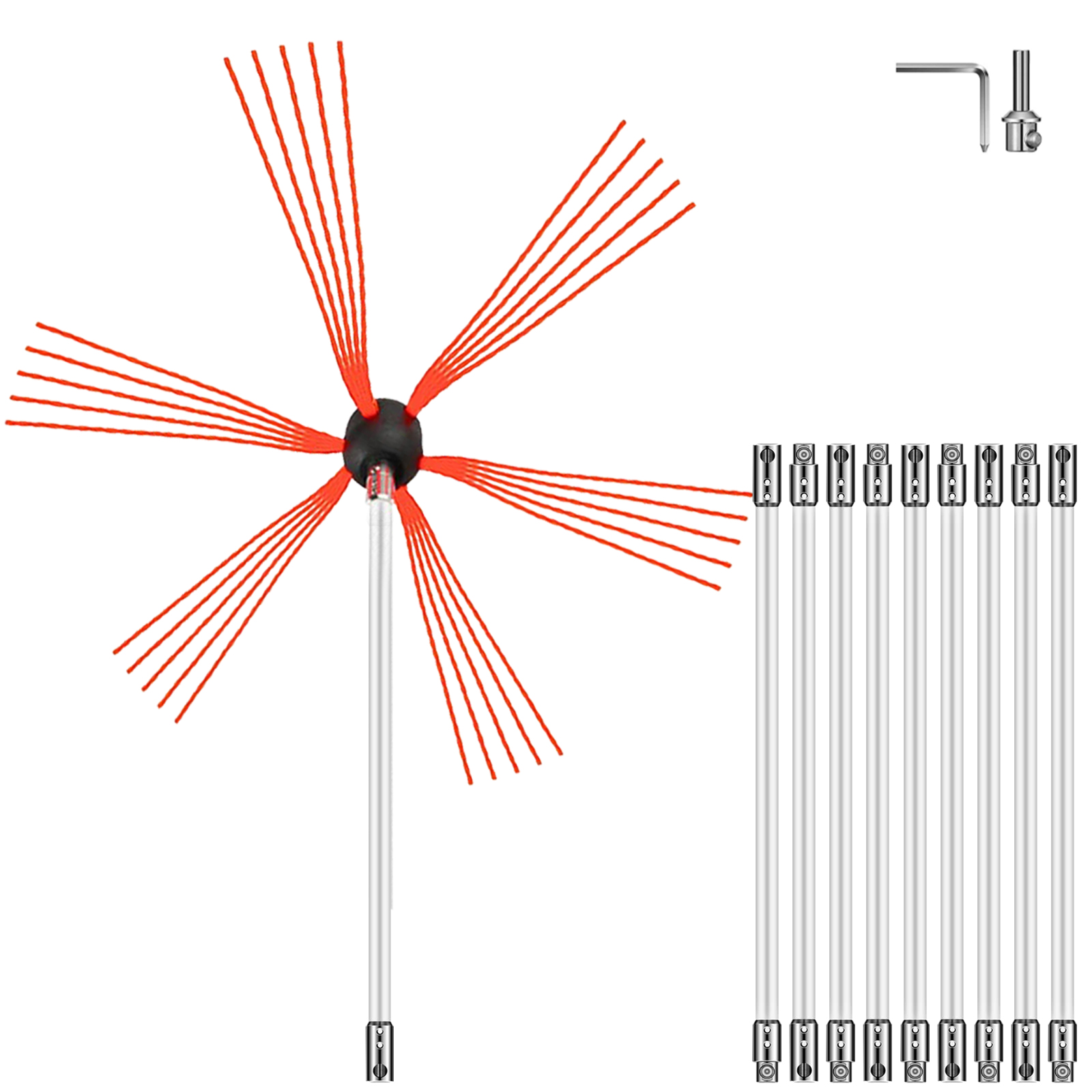 chimney sweep kit, 26FT, nylon