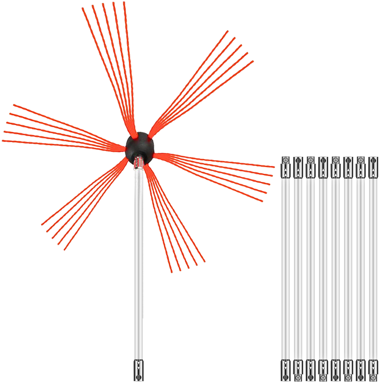 20-39 feet Chimney Brush Chimney Cleaner Rotary Sweep System Fireplace Kit Rod - Picture 47 of 98