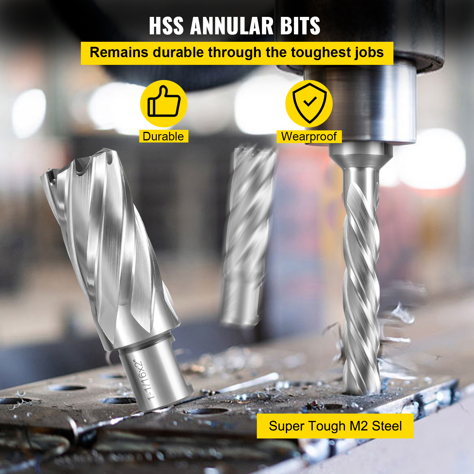 Mag Drill Press HSS Annular Cutter 3/4" Weldon Shank Max. 13 Drilling Bits - Picture 30 of 122