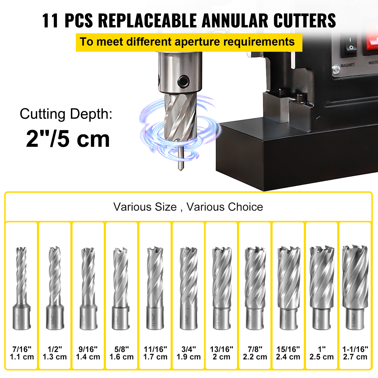 Mag Drill Press HSS Annular Cutter 3/4" Weldon Shank Max. 13 Drilling Bits - Picture 31 of 122