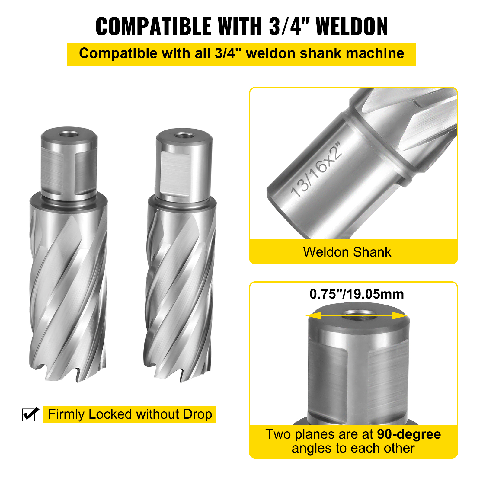 Mag Drill Press HSS Annular Cutter 3/4" Weldon Shank Max. 13 Drilling Bits - Picture 5 of 122