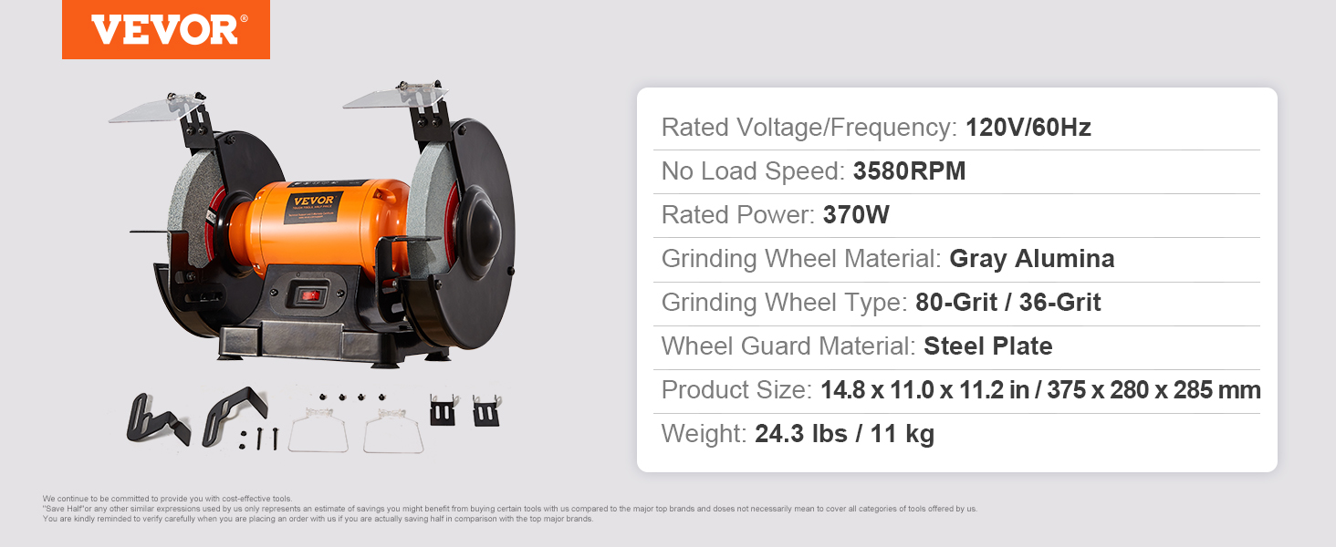 Bench Grinder,8-Inch,Single Speed