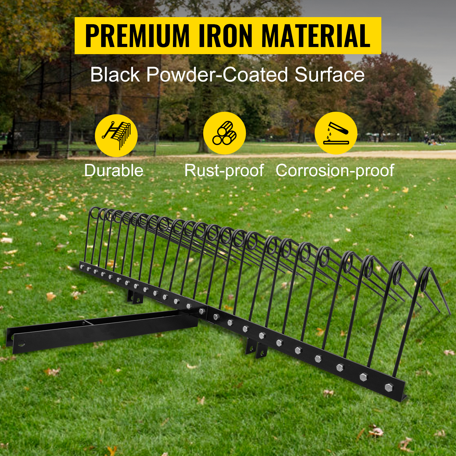 VEVOR Landscape Rake, 60 Inch Wide Tractor Rake, 3Point Tow Behind