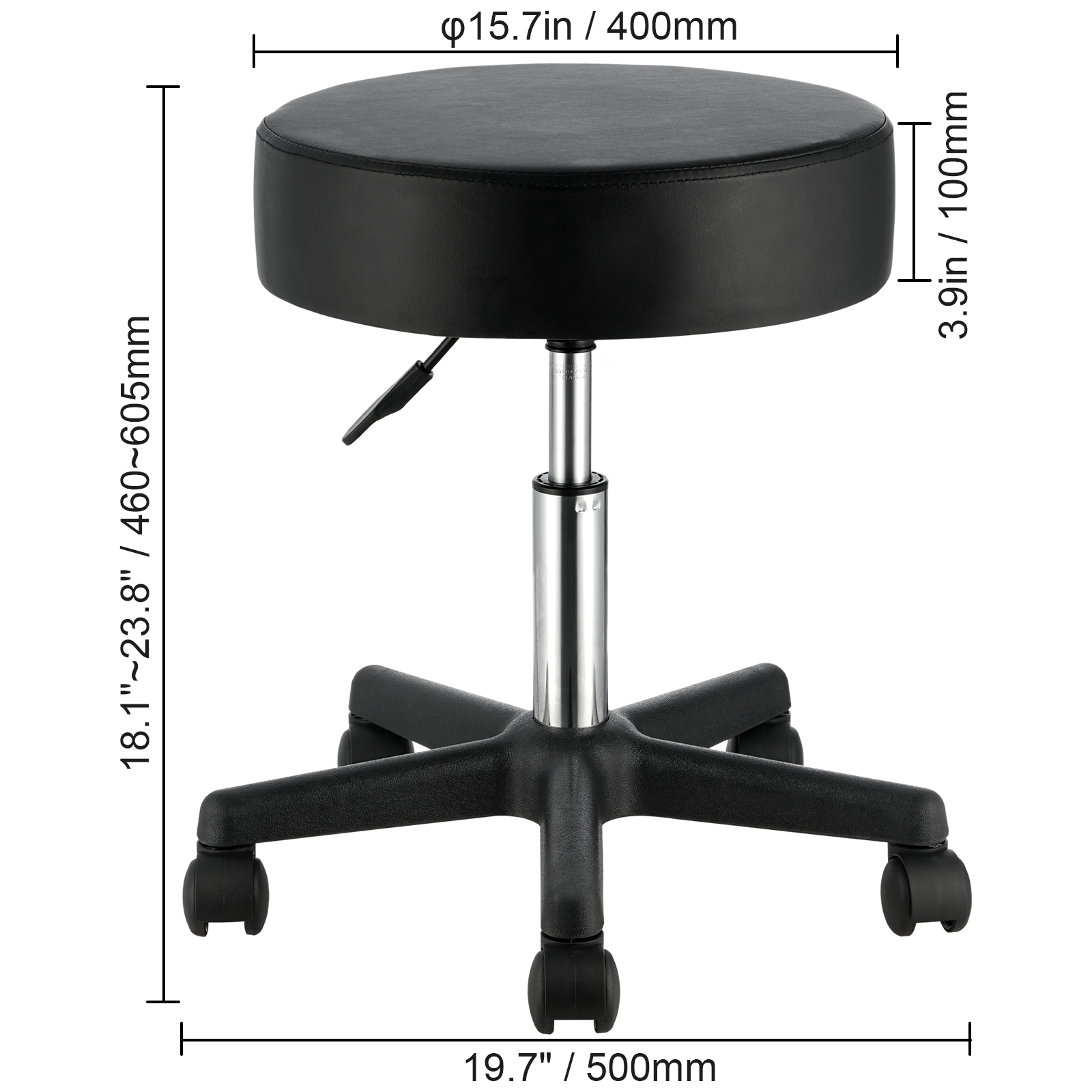 VEVOR Rolling Stools with Wheels, 400 LBS Weight Capacity Adjustable