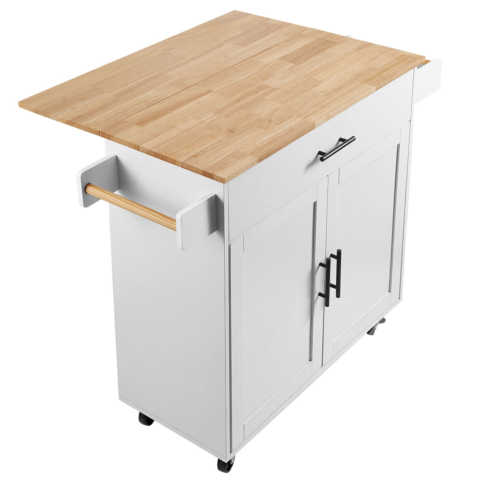 Drop-Leaf Kitchen Island Trolley Cart Wood Storage Cabinet w/ Drawers/Rack - Picture 35 of 110