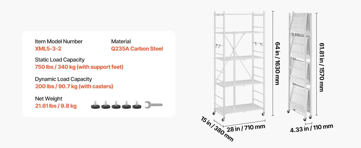 White 5 tier shelf