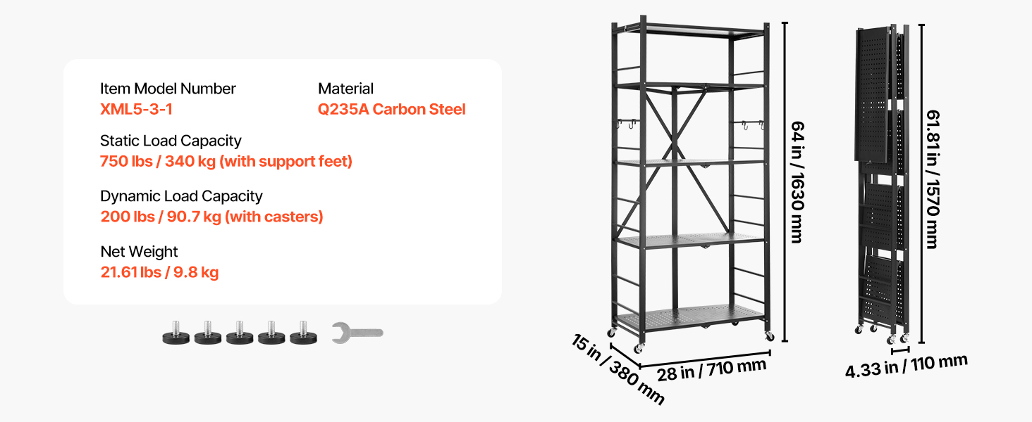 Black 5 tier shelf