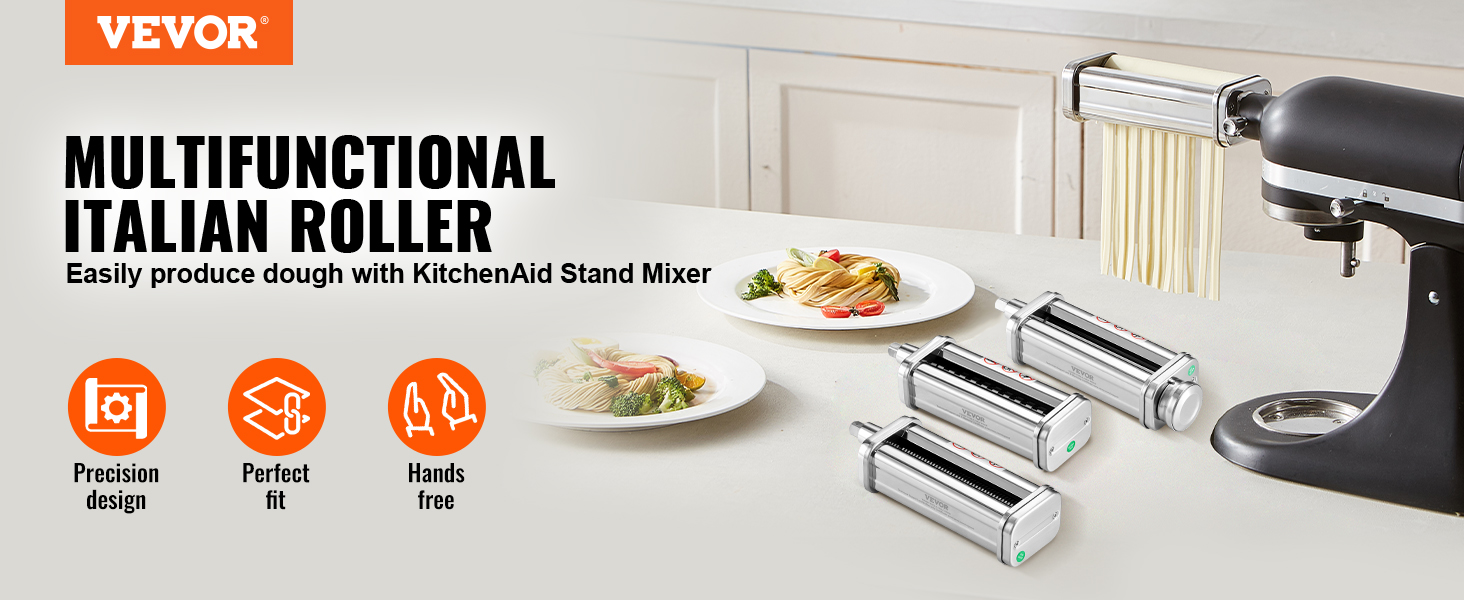 VEVOR VEVOR Pasta Attachment for KitchenAid Stand Mixer, Stainless