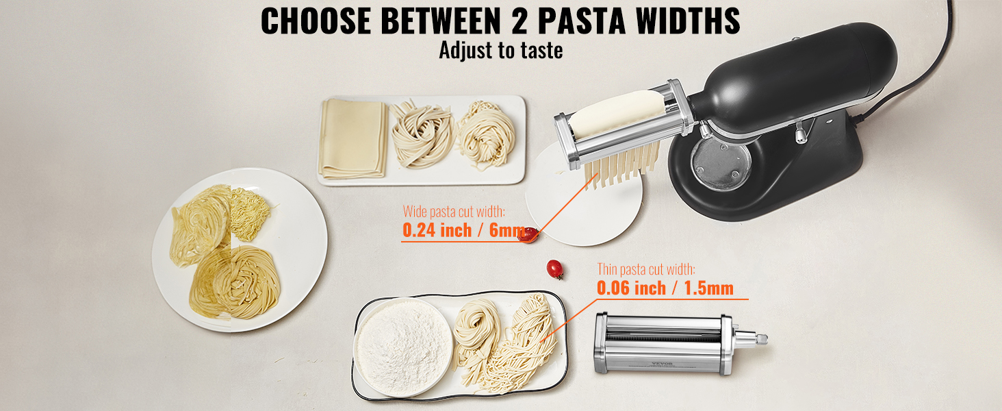 VEVOR Pasta Attachment for KitchenAid Stand Mixer, Stainless Steel