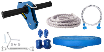 VEVOR Zip line Kits for Backyard 60FT, Zip Lines for Kid and Adult, Included Swing Seat, Zip Lines Brake, and Steel Trolley, Outdoor Playground Equipment