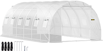 VEVOR Walk-in Tunnel Greenhouse Galvanized Frame & Waterproof Cover 15x7x7/10x7x7/20x10x7/12x7x7 ft Greenhouses & Cold Frames