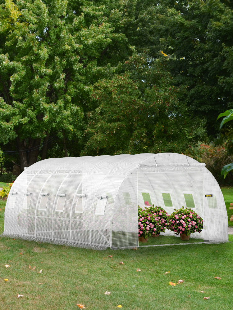 Tunnel Greenhouse,20 x 10 x7ft,White