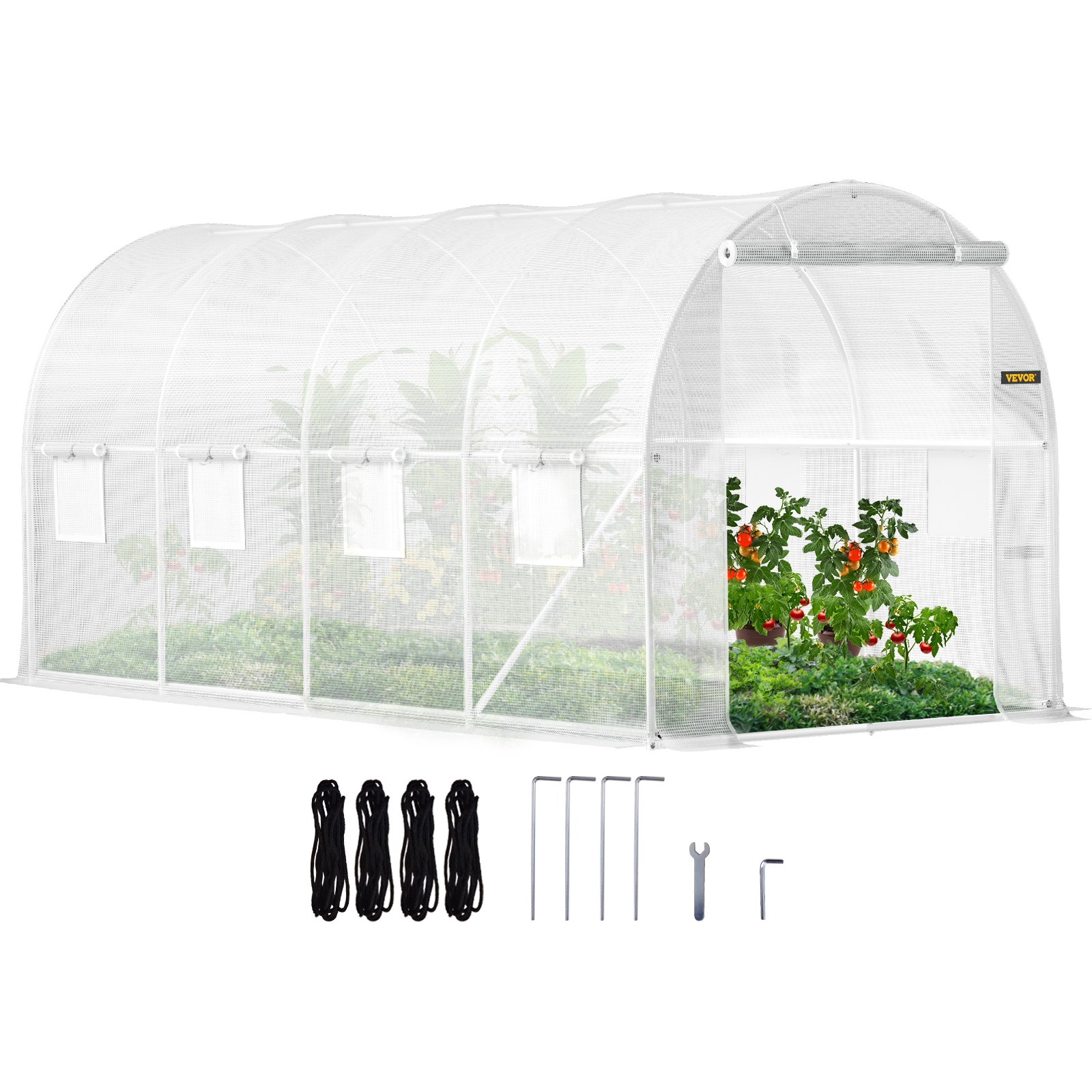 Tunnel Greenhouse,3 x 2 x 2 m,Green