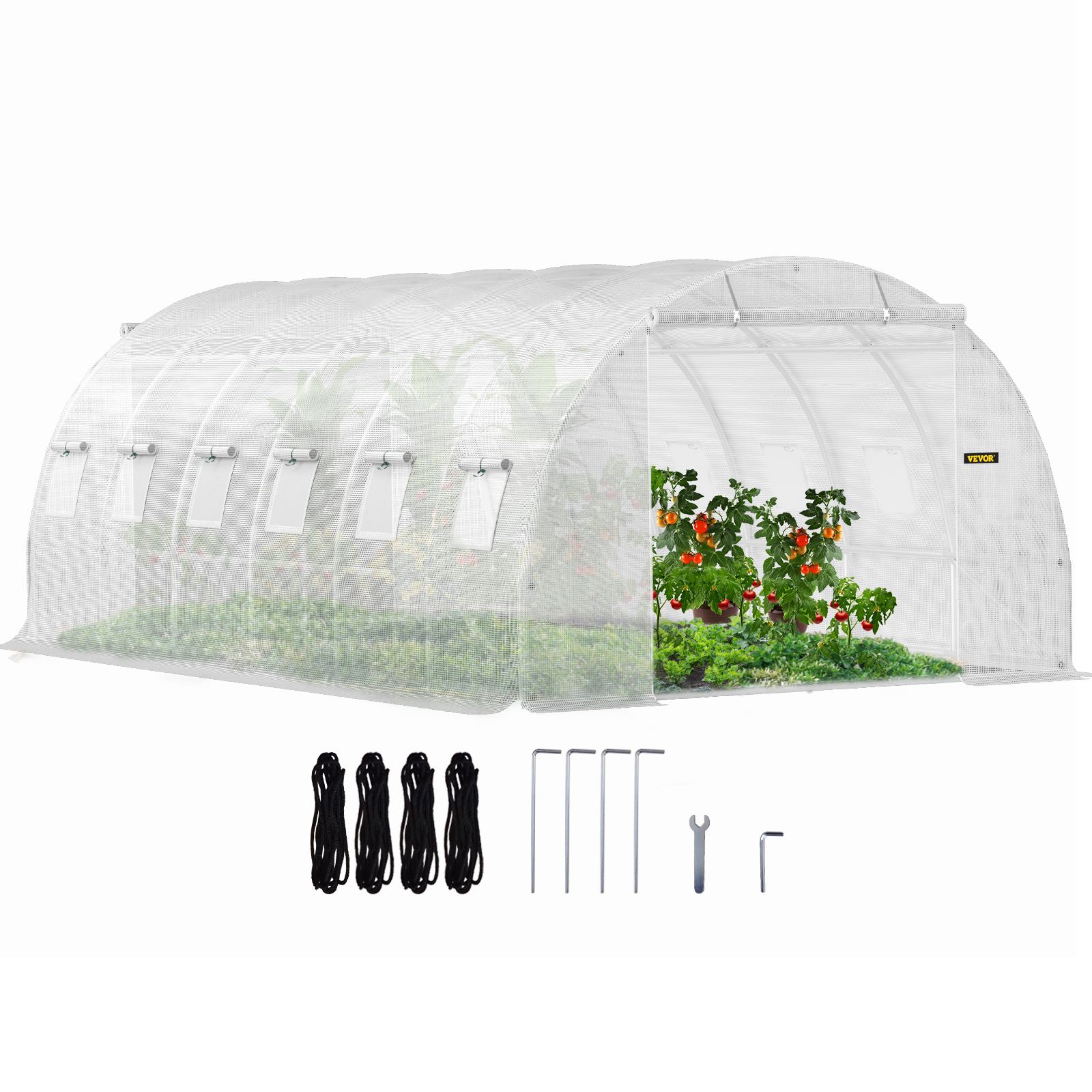 Tunnel Greenhouse,3 x 2 x 2 m,Green