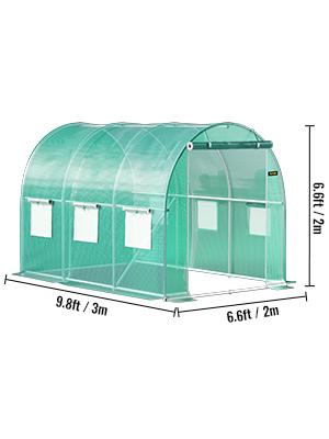 Tunnel Greenhouse,10 x 7 x7 ft,Green