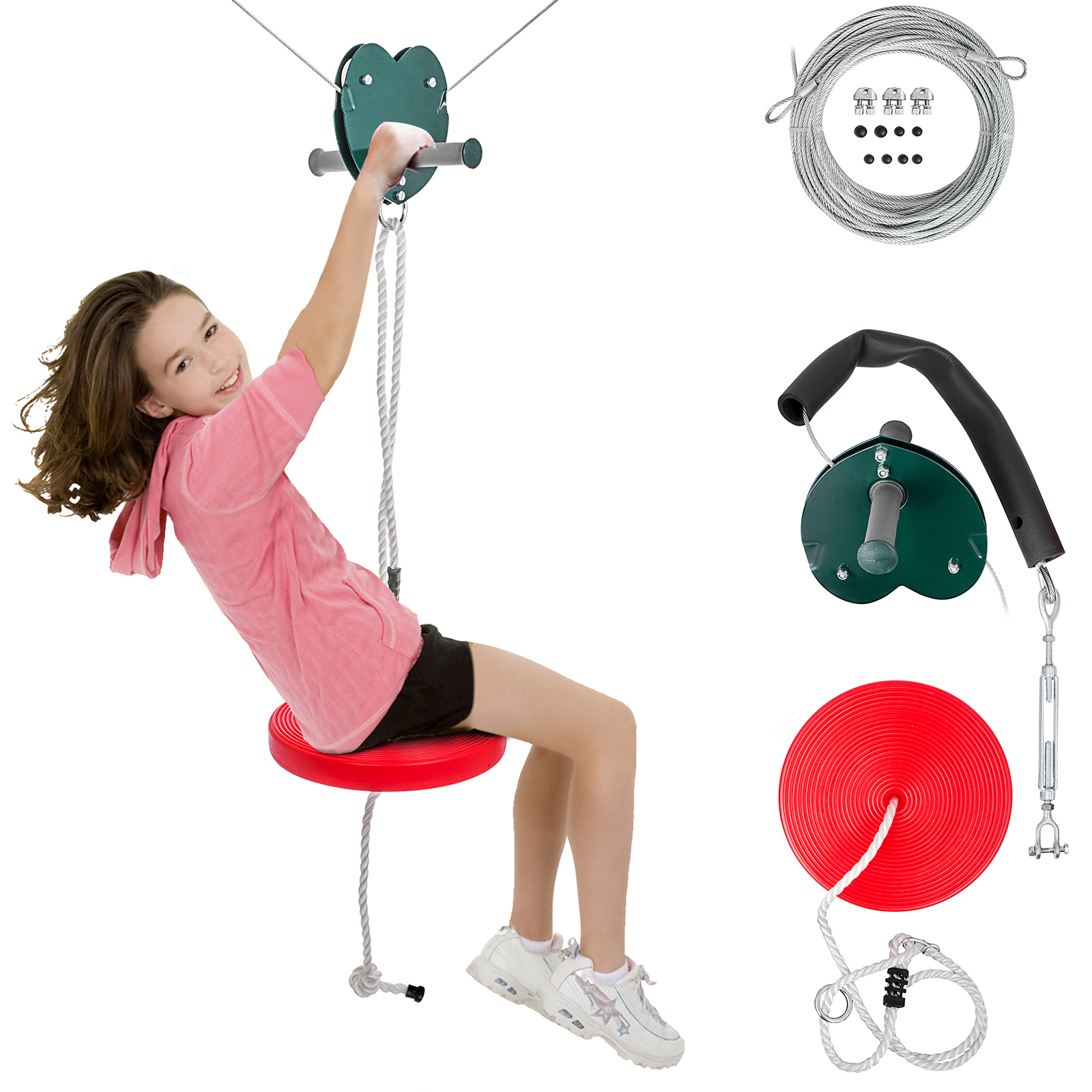 Zipline Kit 100ft Ultimate Zip Line Kit Toys With Seat Trolley