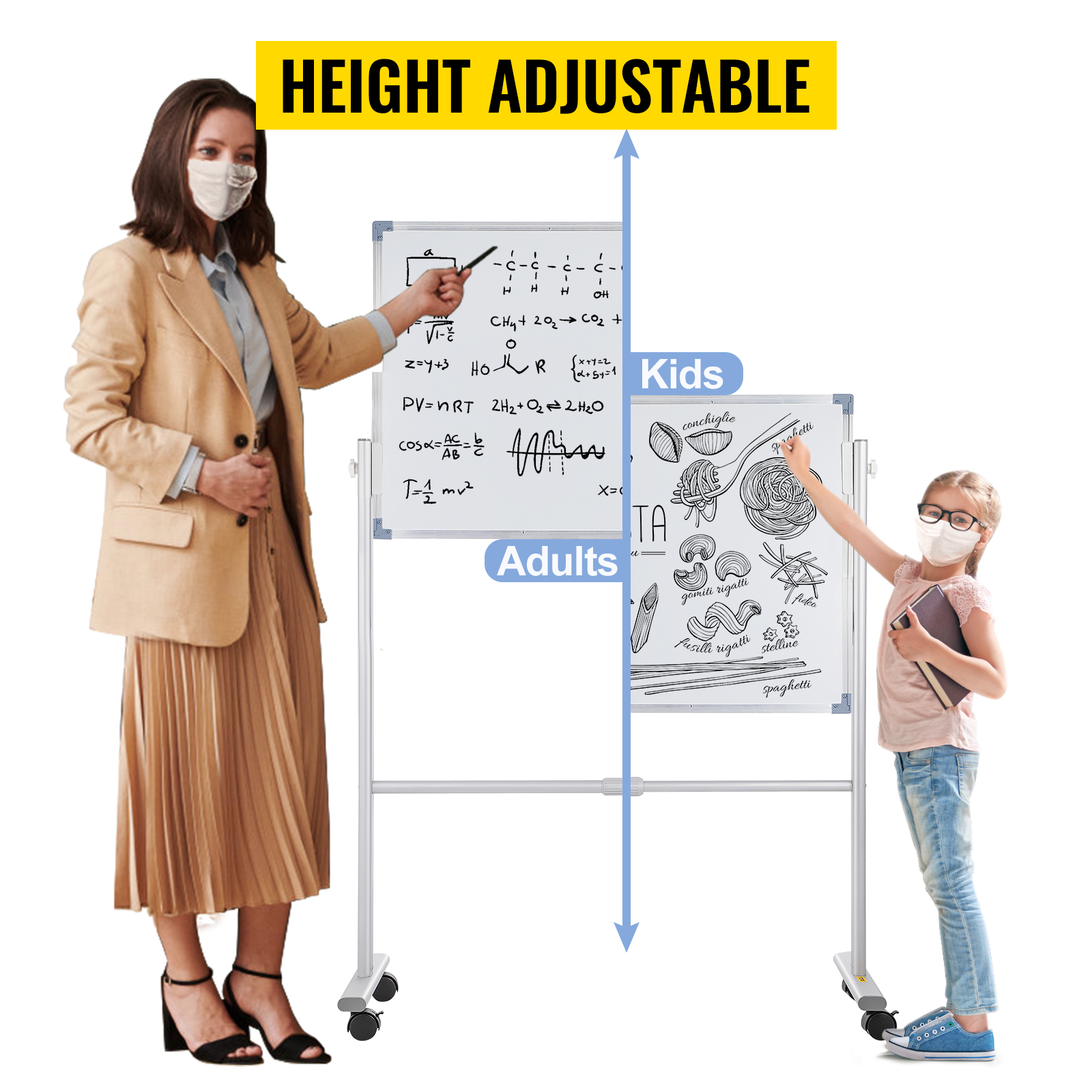 Mount-It! Double-Sided Mobile Dry Erase Board (24 x 36)