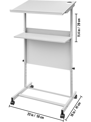 VEVOR Leggio In Legno 105 Cm Con Ripiani - Scrivania Portatile Per Aule, Conferenze E Presentazioni