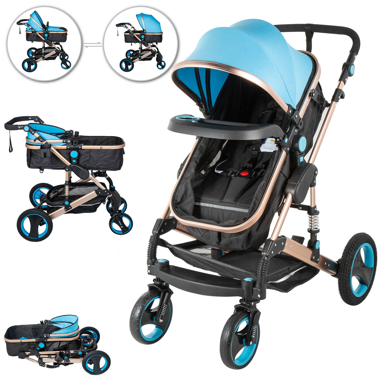 3 en 1, poussette pour bébé, pliable