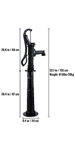 Hand Water Pump,Pump Stand,Black