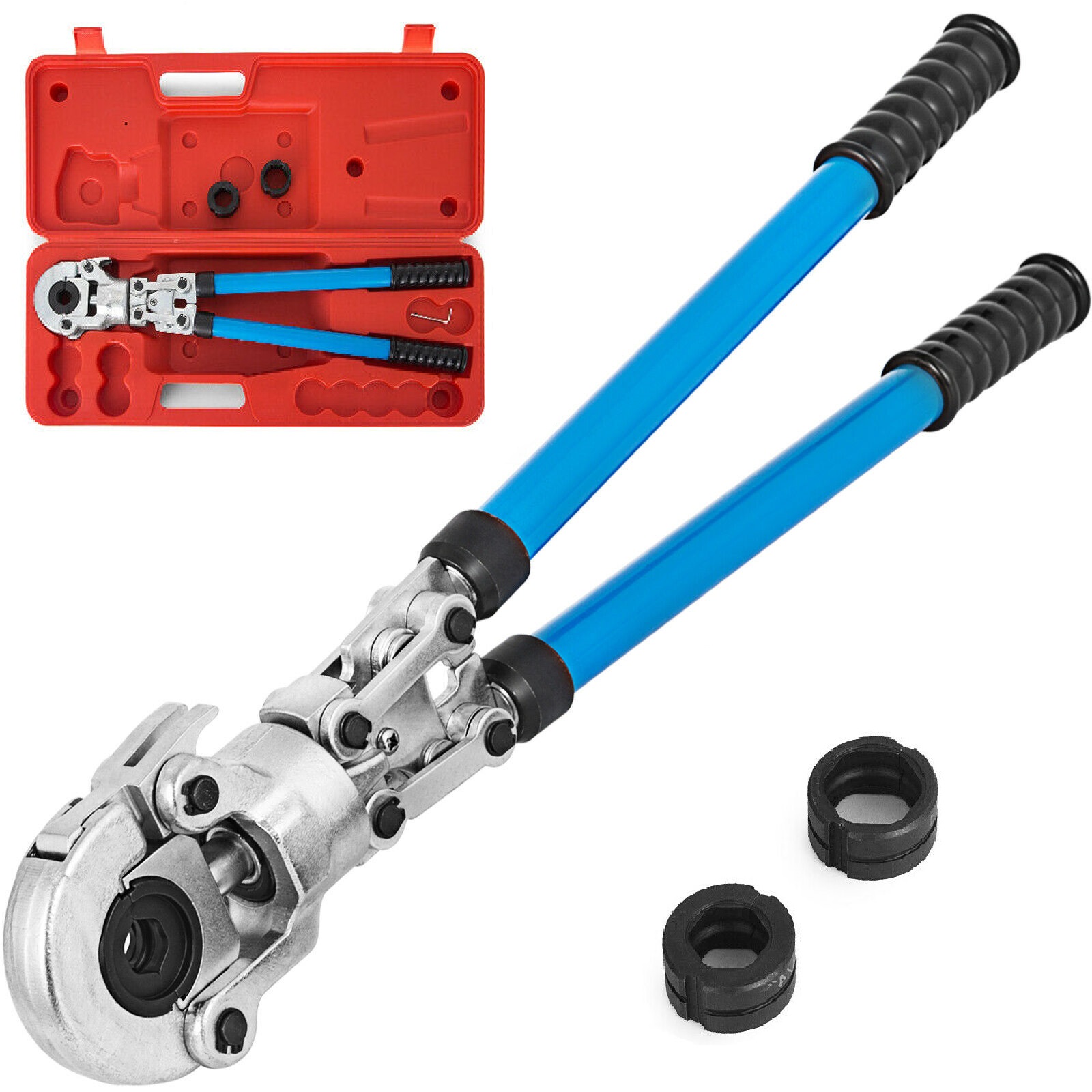 thumbnail image 2 of VEVOR Hydraulic Copper Pipe Crimper Pro Press Tool Kit With 1/2, 3/4, 1 Inch Jaws - AL-1632 2 of 6