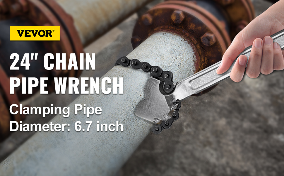 Klein Tools - Chain & Strap Wrench: 5 Max Pipe, 24 Chain Length