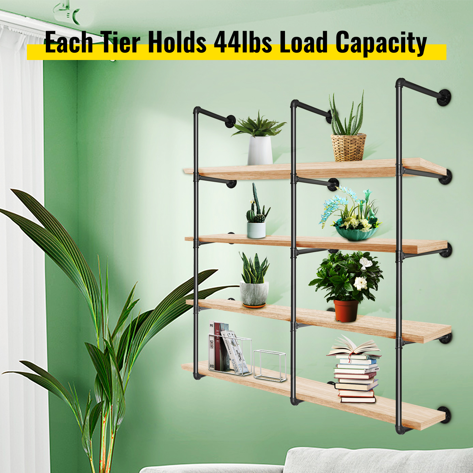 Indstrial Retro design Wall Pipe Shelf Shelves Storage Hanging Holder DIY 