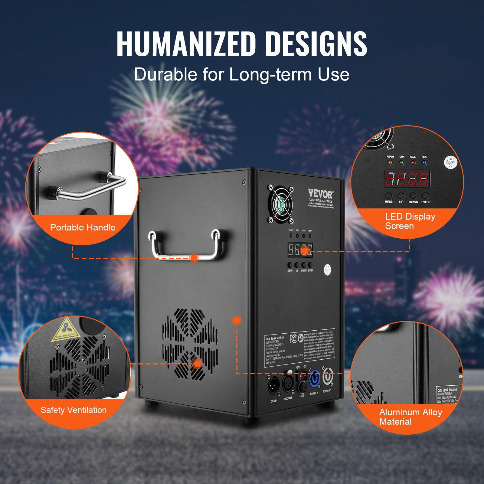 VEVOR 1/2/4X Cold Spark Machine Stage Effect DMX Firework DJ Event Party Wedding - Picture 43 of 74