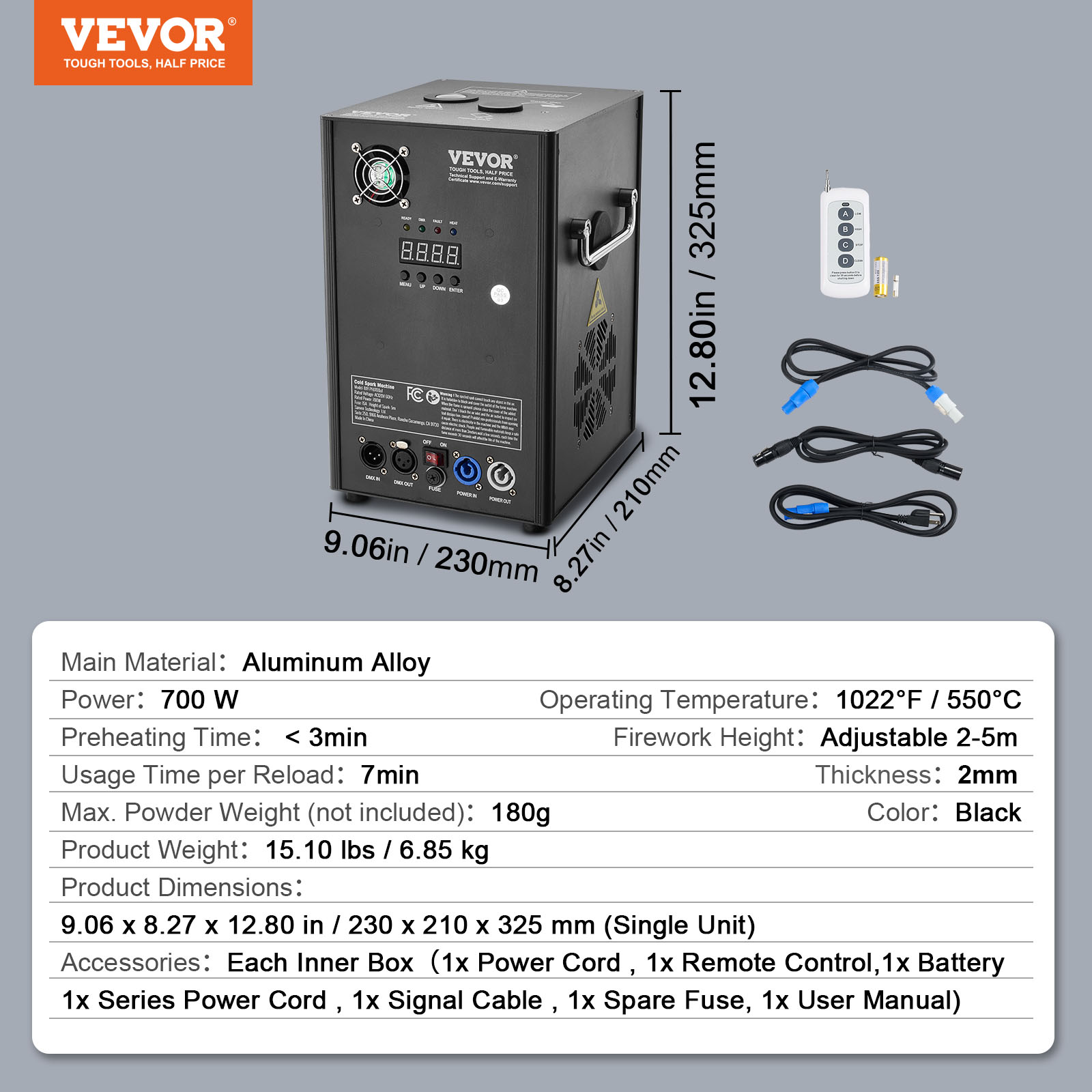 VEVOR 1/2/4X Cold Spark Machine Stage Effect DMX Firework DJ Event Party Wedding - Picture 45 of 74