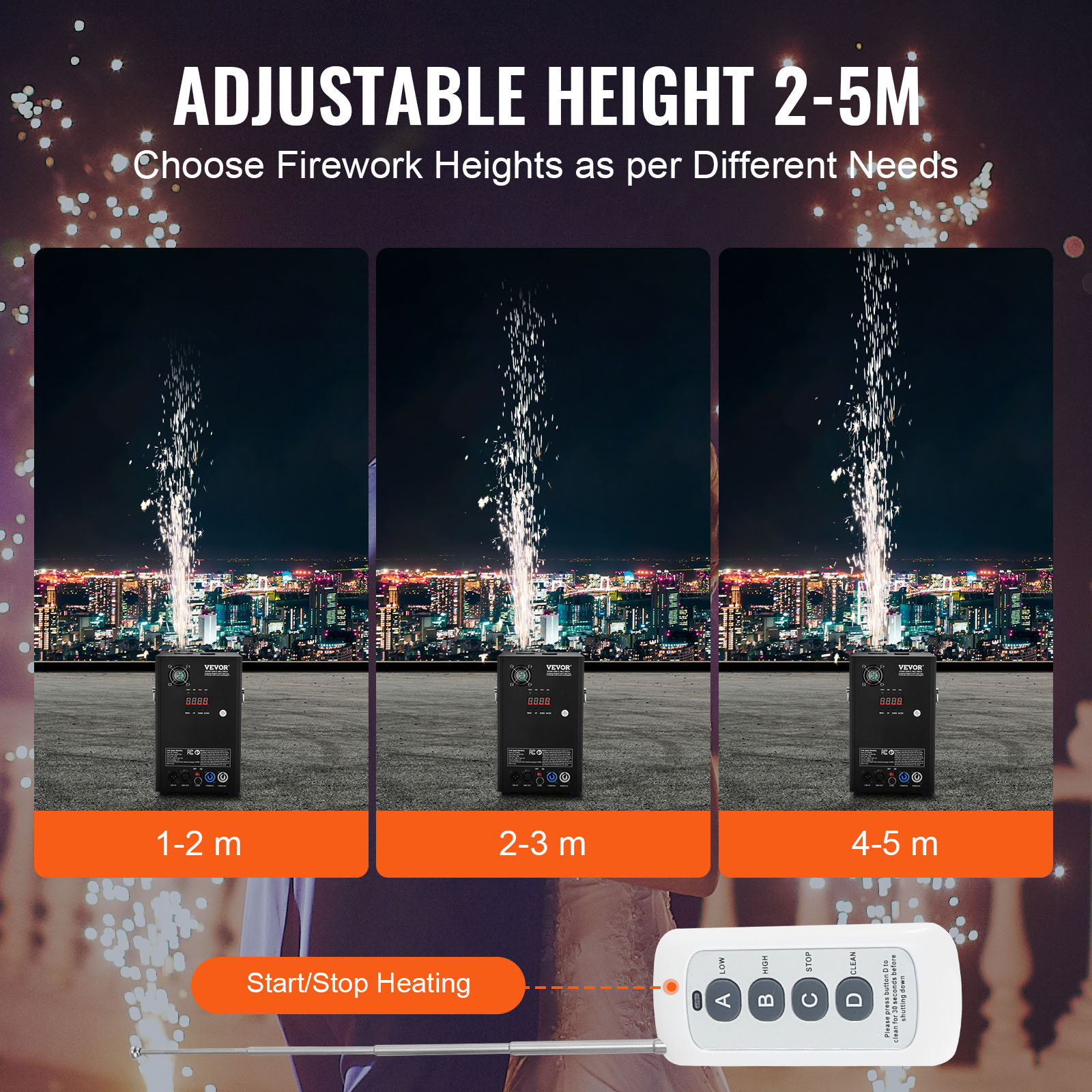 VEVOR 1/2/4X Cold Spark Machine Stage Effect DMX Firework DJ Event Party Wedding - Picture 53 of 74
