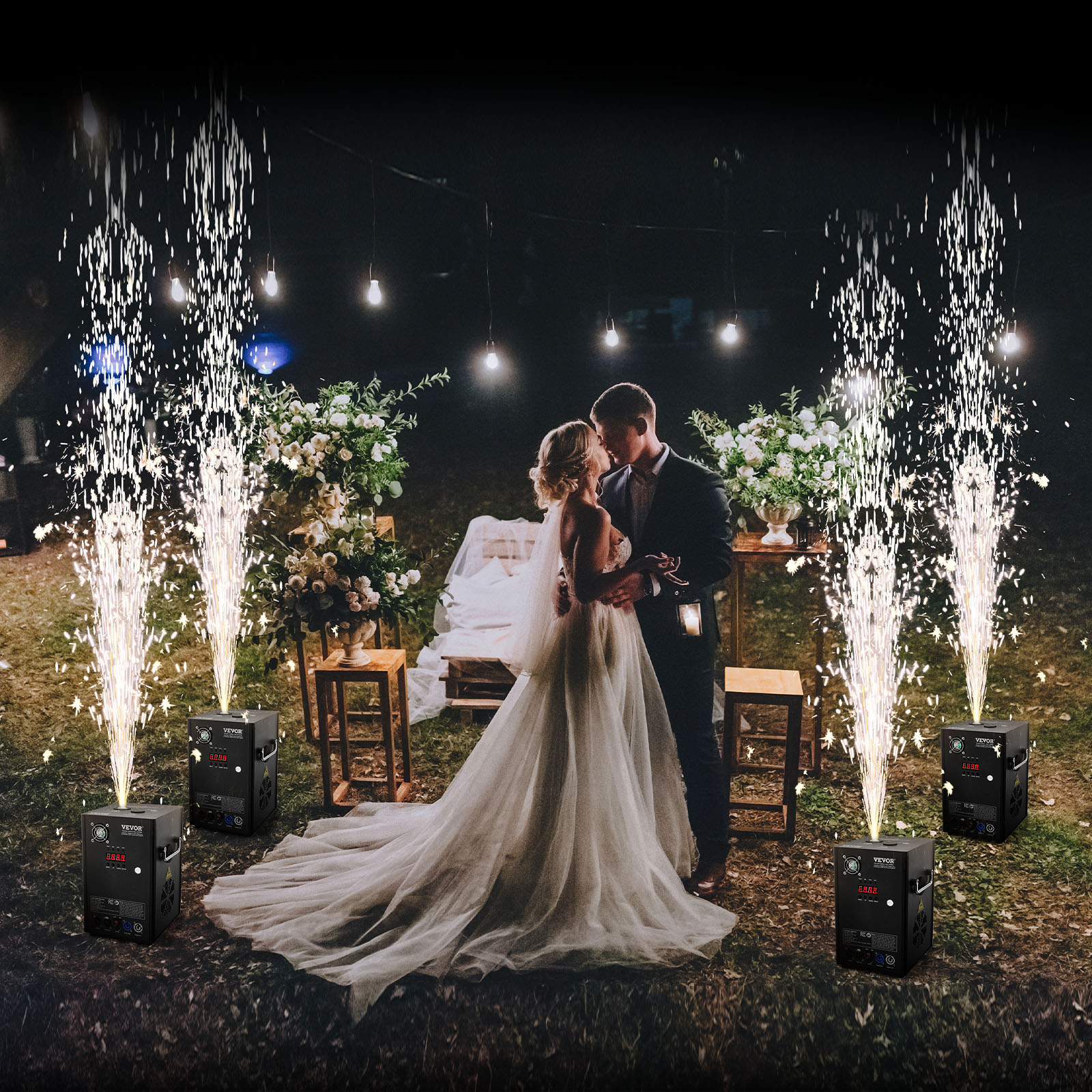 VEVOR 1/2/4X Cold Spark Machine Stage Effect DMX Firework DJ Event Party Wedding - Picture 70 of 74