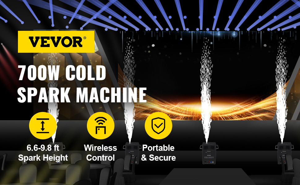VEVOR Large Stage Equipment Special Effect Machine, 700W 4pcs Stage Lighting Effect Machine with Wireless Remote Control, Smart DMX Control Stage Equipment Showing Machine for Wedding, Musical Show