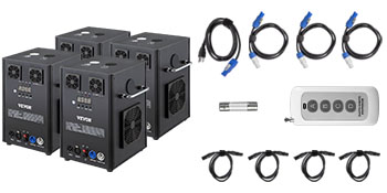 VEVOR Large Stage Equipment Special Effect Machine, 700W 4pcs Stage Lighting Effect Machine with Wireless Remote Control, Smart DMX Control Stage Equipment Showing Machine for Wedding, Musical Show