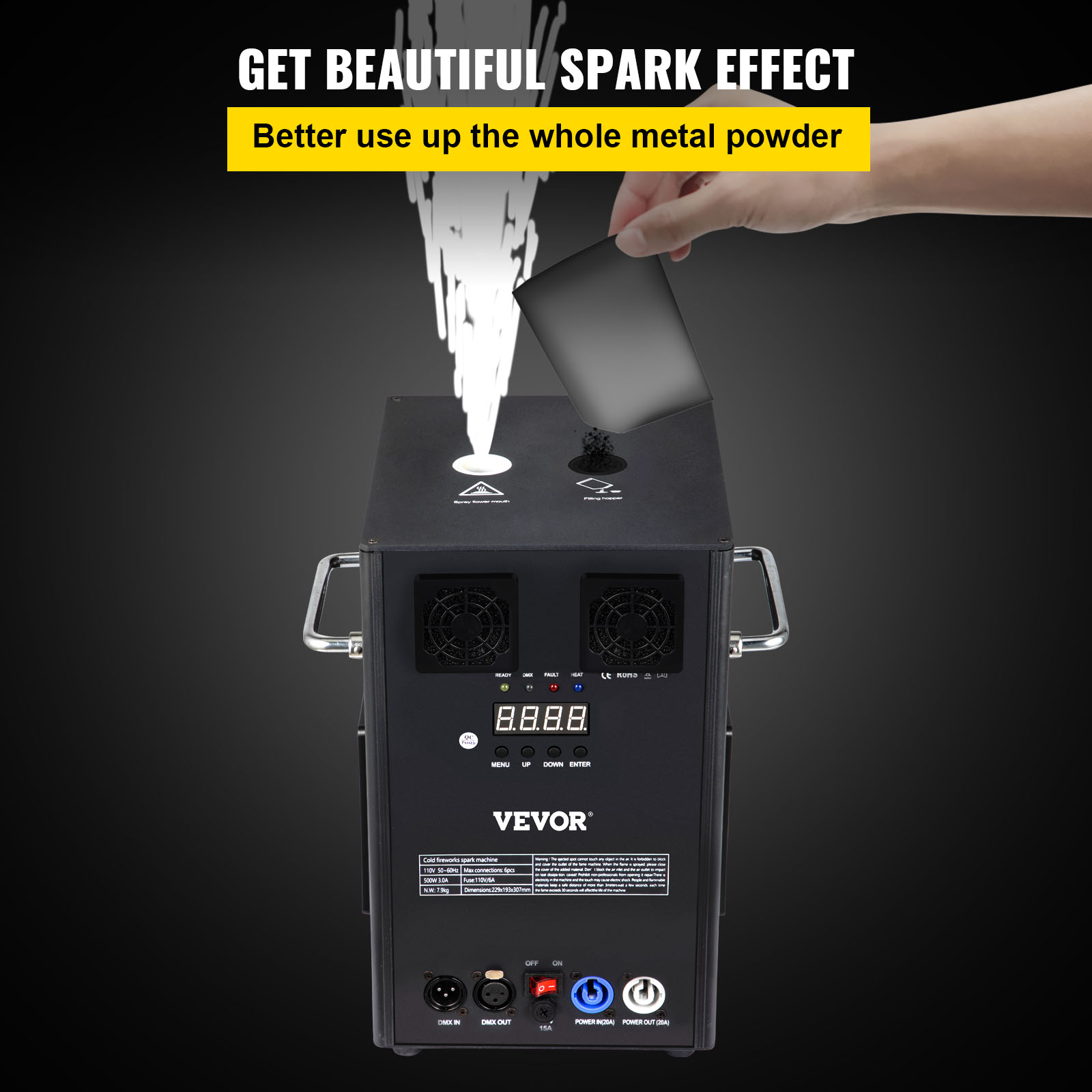 VEVOR Large Stage Equipment Special Effect Machine, 700W 4pcs Stage Lighting Effect Machine with Wireless Remote Control, Smart DMX Control Stage Equipment Showing Machine for Wedding, Musical Show