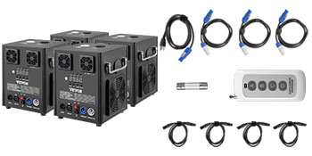VEVOR Stage Equipment Special Effect Machine, 500W 4pcs Stage Effect Machine with Wireless Remote Control, Smart DMX Control Stage Equipment Showing Machine for Wedding, Musical Show