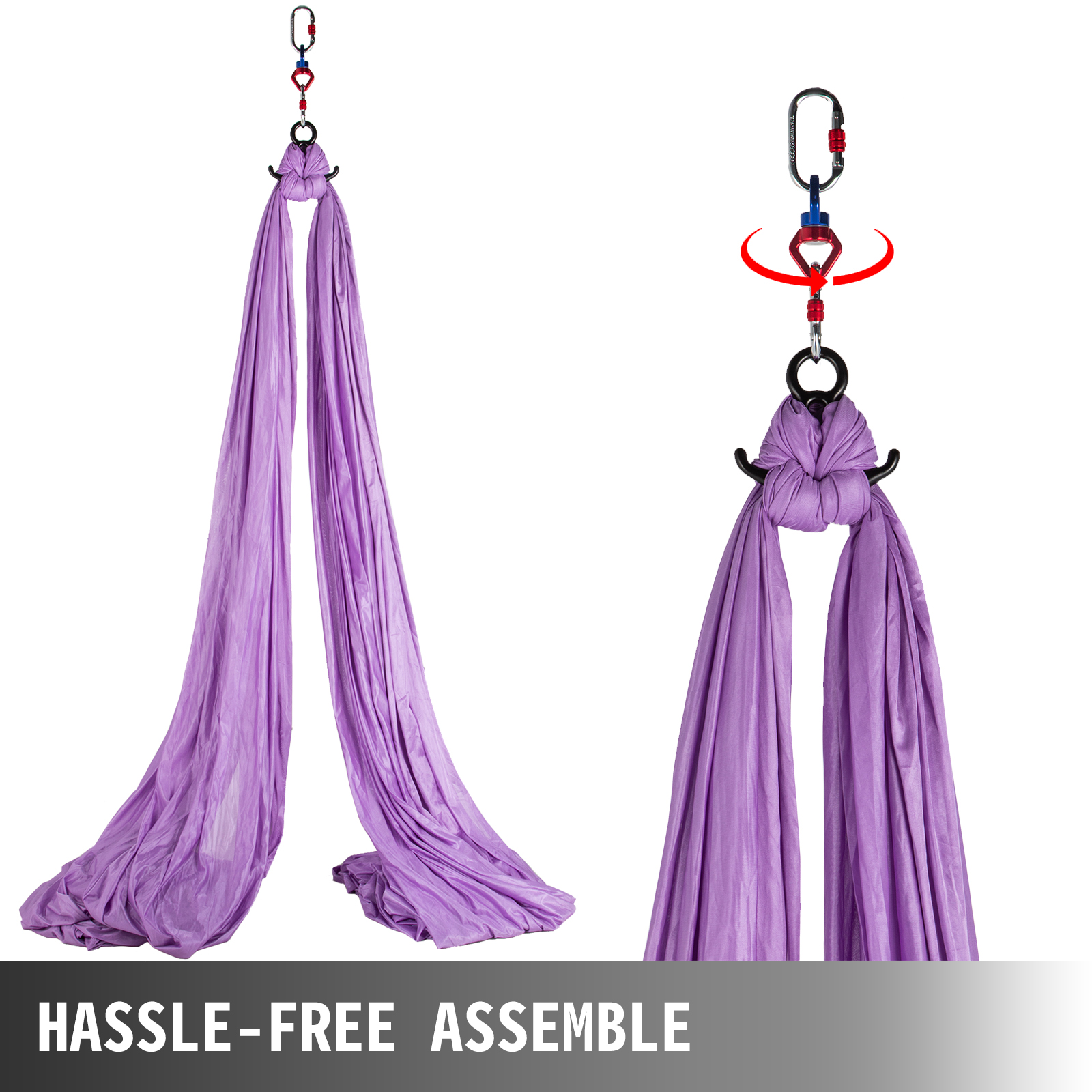 Antigravity Aerial Yoga Swing Pilates Swing Sling Hammock?Inversion  Complete Sets Professional Studio Equipment(Purple 5?¨¢2.8m)