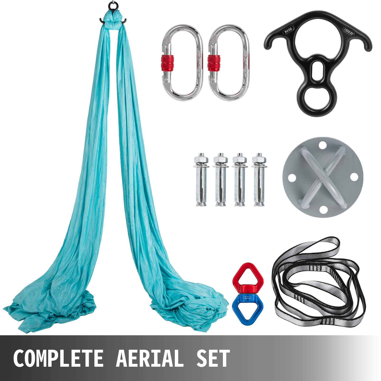 VEVOR Aerial Silk, 11yd 9.2ft Aerial Yoga Swing Set Yoga Hammock Kit -  Antigravity Ceiling Hanging Yoga Sling - Carabiners, Daisy Chain, Inversion  Swing for Home Outdoor Aerial Dance (Pink) 